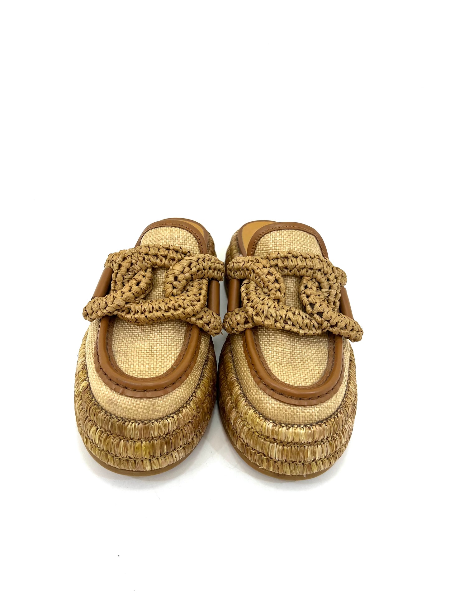 TOD´S KATE RAFFIA PLATFORM MULES